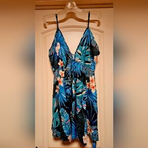 Cupshe Tropical Floral Sundress Swim Cover-up – Size Large – NWT 🌴